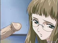 Sexy Hentai Girl With Huge Tits Gets Cum On Her Glasses And Screwed Hard